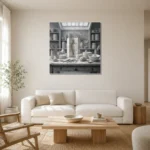 Premium Wall Art Kare Html Edition – NM3-WHT-PS-S-005 styled in a refined neutral interior