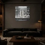 Premium Wall Art Kare Html Edition – NM3-WHT-PS-S-005 shown in a warm modern interior