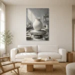 Premium Wall Art Dikey Html Edition – NM3-WHT-PS-V-001 styled in a refined neutral interior