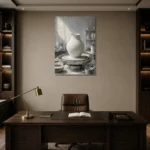 Premium Wall Art Dikey Html Edition – NM3-WHT-PS-V-001 displayed in a contemporary gallery-inspired room