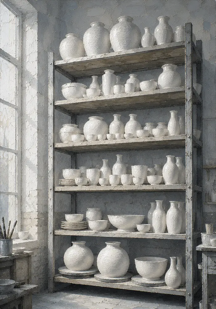 Porcelain White Threshold Shelf Of Porcelain Forms White Dining Room Wall Art