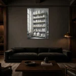 Premium Wall Art Dikey Html Edition – NM3-WHT-PS-V-002 shown in a warm modern interior