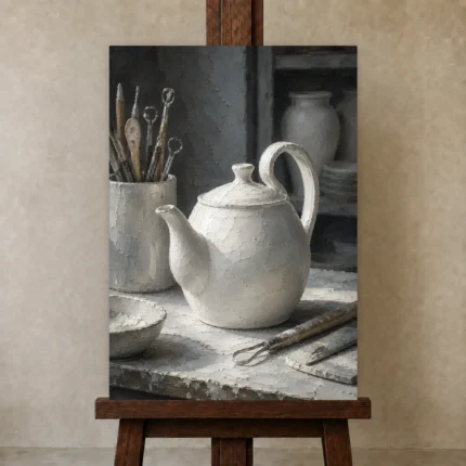 Premium Wall Art Dikey Html Edition – NM3-WHT-PS-V-003 displayed on a studio easel