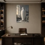 Premium Wall Art Dikey Html Edition – NM3-WHT-PS-V-004 displayed in a contemporary gallery-inspired room