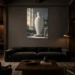 Premium Wall Art Dikey Html Edition – NM3-WHT-PS-V-004 shown in a warm modern interior