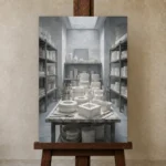 Premium Wall Art Dikey Html Edition – NM3-WHT-PS-V-005 displayed on a studio easel