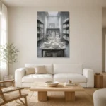 Premium Wall Art Dikey Html Edition – NM3-WHT-PS-V-005 styled in a refined neutral interior