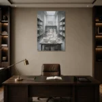 Premium Wall Art Dikey Html Edition – NM3-WHT-PS-V-005 displayed in a contemporary gallery-inspired room