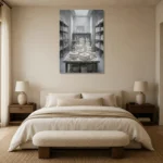 Premium Wall Art Dikey Html Edition – NM3-WHT-PS-V-005 showcased in an elegant minimalist interior