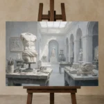 Premium Wall Art Yatay Html Edition – NM3-WHT-SR-H-001 displayed on a studio easel