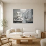 Premium Wall Art Yatay Html Edition – NM3-WHT-SR-H-001 styled in a refined neutral interior