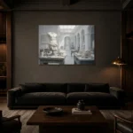 Premium Wall Art Yatay Html Edition – NM3-WHT-SR-H-001 shown in a warm modern interior