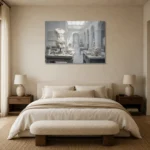 Premium Wall Art Yatay Html Edition – NM3-WHT-SR-H-001 showcased in an elegant minimalist interior