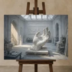 Premium Wall Art Yatay Html Edition – NM3-WHT-SR-H-002 displayed on a studio easel