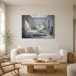 Premium Wall Art Yatay Html Edition – NM3-WHT-SR-H-002 styled in a refined neutral interior