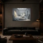 Premium Wall Art Yatay Html Edition – NM3-WHT-SR-H-002 shown in a warm modern interior