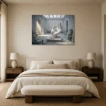 Premium Wall Art Yatay Html Edition – NM3-WHT-SR-H-002 showcased in an elegant minimalist interior