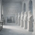 Sculpture Chronicle Row Of Busts White Home Office Wall Art