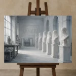Premium Wall Art Yatay Html Edition – NM3-WHT-SR-H-003 displayed on a studio easel