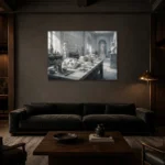 Premium Wall Art Yatay Html Edition – NM3-WHT-SR-H-004 shown in a warm modern interior