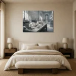 Premium Wall Art Yatay Html Edition – NM3-WHT-SR-H-004 showcased in an elegant minimalist interior