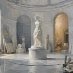 Sculpture Passage Circular Room White Living Room Wall Art