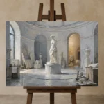 Premium Wall Art Yatay Html Edition – NM3-WHT-SR-H-005 displayed on a studio easel