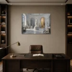 Premium Wall Art Yatay Html Edition – NM3-WHT-SR-H-005 displayed in a contemporary gallery-inspired room