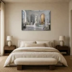 Premium Wall Art Yatay Html Edition – NM3-WHT-SR-H-005 showcased in an elegant minimalist interior