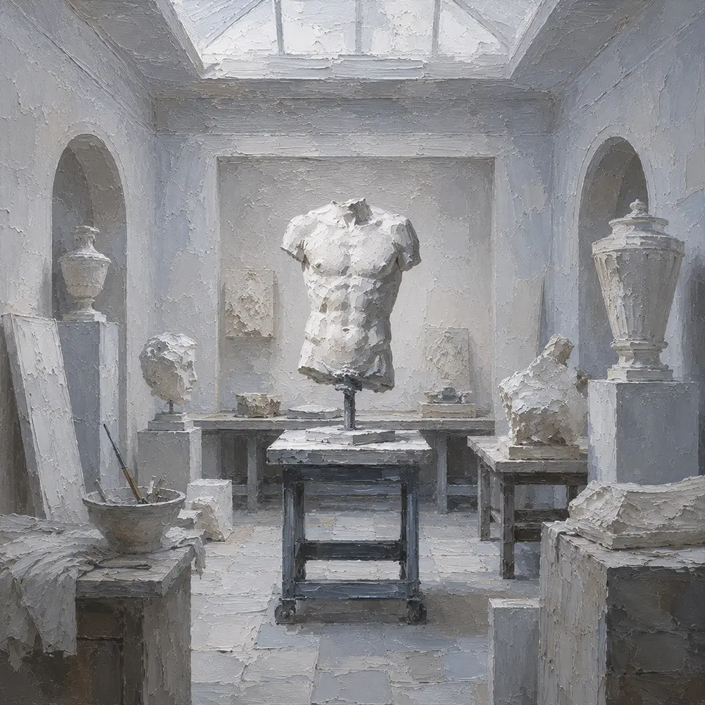 Sculpture Cabinet Classical Torso White Living Room Wall Art