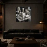 Premium Wall Art Kare Html Edition – NM3-WHT-SR-S-004 shown in a warm modern interior