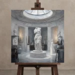 Premium Wall Art Kare Html Edition – NM3-WHT-SR-S-005 displayed on a studio easel