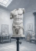 Sculpture Sentinel Classical Torso White Living Room Wall Art