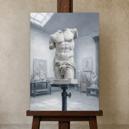 Premium Wall Art Dikey Html Edition – NM3-WHT-SR-V-001 displayed on a studio easel