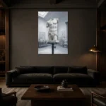 Premium Wall Art Dikey Html Edition – NM3-WHT-SR-V-001 shown in a warm modern interior