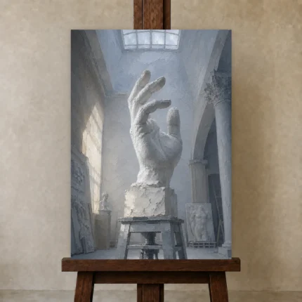 Premium Wall Art Dikey Html Edition – NM3-WHT-SR-V-002 displayed on a studio easel