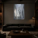 Premium Wall Art Dikey Html Edition – NM3-WHT-SR-V-002 shown in a warm modern interior