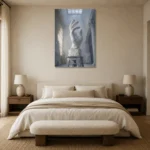Premium Wall Art Dikey Html Edition – NM3-WHT-SR-V-002 showcased in an elegant minimalist interior