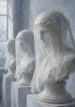 Sculpture Reliquary Row Of Busts White Home Office Wall Art