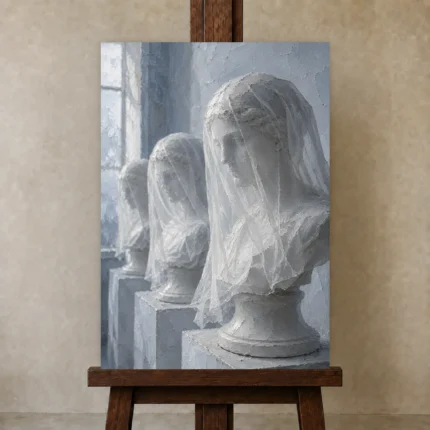 Premium Wall Art Dikey Html Edition – NM3-WHT-SR-V-003 displayed on a studio easel