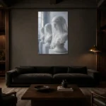 Premium Wall Art Dikey Html Edition – NM3-WHT-SR-V-003 shown in a warm modern interior