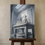 Premium Wall Art Dikey Html Edition – NM3-WHT-SR-V-004 displayed on a studio easel