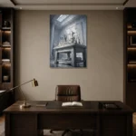 Premium Wall Art Dikey Html Edition – NM3-WHT-SR-V-004 displayed in a contemporary gallery-inspired room