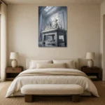 Premium Wall Art Dikey Html Edition – NM3-WHT-SR-V-004 showcased in an elegant minimalist interior