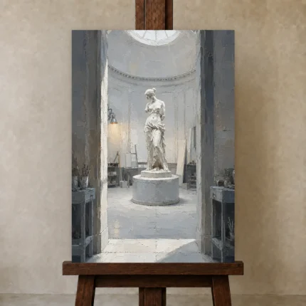 Premium Wall Art Dikey Html Edition – NM3-WHT-SR-V-005 displayed on a studio easel