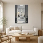 Premium Wall Art Dikey Html Edition – NM3-WHT-SR-V-005 styled in a refined neutral interior