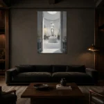 Premium Wall Art Dikey Html Edition – NM3-WHT-SR-V-005 shown in a warm modern interior