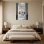 Premium Wall Art Dikey Html Edition – NM3-WHT-SR-V-005 showcased in an elegant minimalist interior