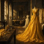 Canary Procession Yellow Couture Gown Yellow Dressing Room Wall Art