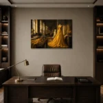 Premium Wall Art Yatay Html Edition – NM3-YLW-CA-H-001 displayed in a contemporary gallery-inspired room